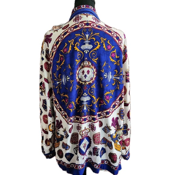 Express Compagnie Internationale Vintage Shirt M Regal Royal‎ Crowns Maximalist - Picture 1 of 12